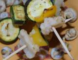 Brochettes de lotte aux légumes