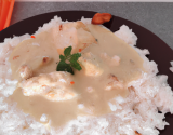 Chapon sauce blanche et riz sauvage