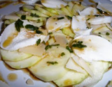 Carpaccio de courgettes au parmesan et mozzarella