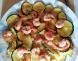 Sauté de gambas délice courgette