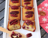 Financier aux cranberries fraîches et noix de pécan