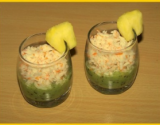 Verrines de kiwi, surimi et ananas