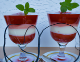 Verrines aériennes de mousse au fromage blanc et coulis de fraise