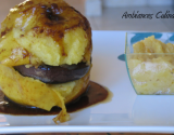 Pommes rôties au miel et à la cannelle, compote de coings et boudin noir