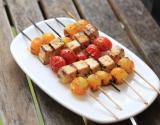 Brochettes tomates cerise & tofu