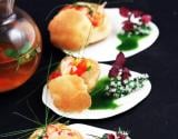 Pani puri à  la mangue et aux écrevisses