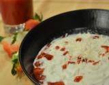 Minestrone de fraises et écume de coco