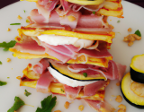 Millefeuilles de jambon de Vendée, courgettes, chèvre