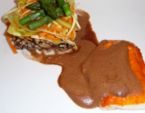 Filet de haddock et son écume cacao, duxelle de shiitakés