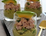 Verrine de mousse thon et d'avocat au fromage frais