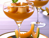 Aperitif léger - Verrines de melons à la liqueur de cognac-caramel