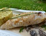 Lotte sauce aux morilles et son risotto