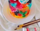 Layer cake aquarelle fraise orange sanguine