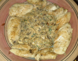 Poulet à la moutarde, à l'estragon et aux champignons