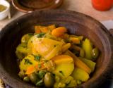 Tajine de poulet aux pommes de terre et olives vertes