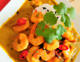 Crevettes coco curry