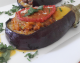 Aubergine farcie au chorizo