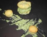 Purée de courgettes au roquefort en cookie salé façon macaron