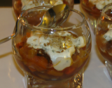 Verrine de poivrons et fromage frais aux herbes