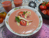 Soupe froide de fraises aux tomates