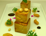 Les cubes de foie gras en mini-légumes