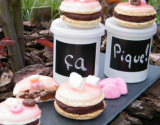 Macarons chocolat & tagada pink