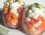 Verrine de pamplemousse au crabe et au surimi