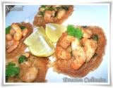 Crevettes sur nid de vermicelles chinoises