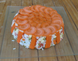 Gâteau de riz, salade composée