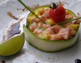 Tartare de saumon à la mangue