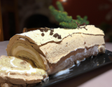 Bûche de Noël au cappuccino et vanille