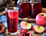 Compote de pomme à l'hibiscus/bissap