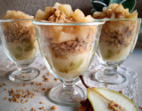 Crumble de poires confites en verrine