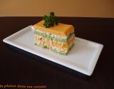 Mille-feuilles de carottes, brocoli et surimi