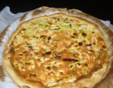 Tarte saumon sur lit de poireaux