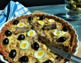 Quiche au thon, anchois et olives