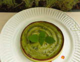 Flan de courgettes à la menthe et au coulis sucré