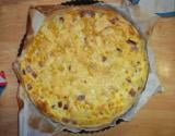 Quiche au maïs, dés de jambon & dés d'oignons