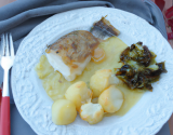 Aumônière de pommes de terre au chou et au haddock