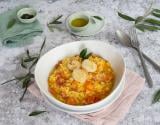 Risotto au potimarron, Saint-Jacques et bacon croustillant