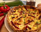 Quiche au chèvre, pommes et piment d'Espelette