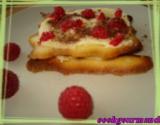 Mille feuilles de tuiles aux 2 chocolats et ses framboises