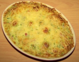 Gratin de ravioles aux lardons et courgette