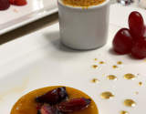 Crème brûlée au foie gras PIERRE de CHAUMEYRAC et fruits secs concassés