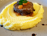 Parmentier de filet de lièvre à la royale de purées