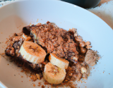 Crumble à la banane et cœur au Nutella