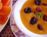 Soupe d'abricots et raisins aux épices