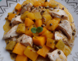 Poulet froid aux fèves, sauce mangue