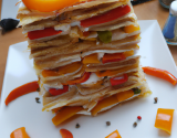 Mille feuille aux 3 poivrons