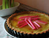 Tarte à la rhubarbe et son flan